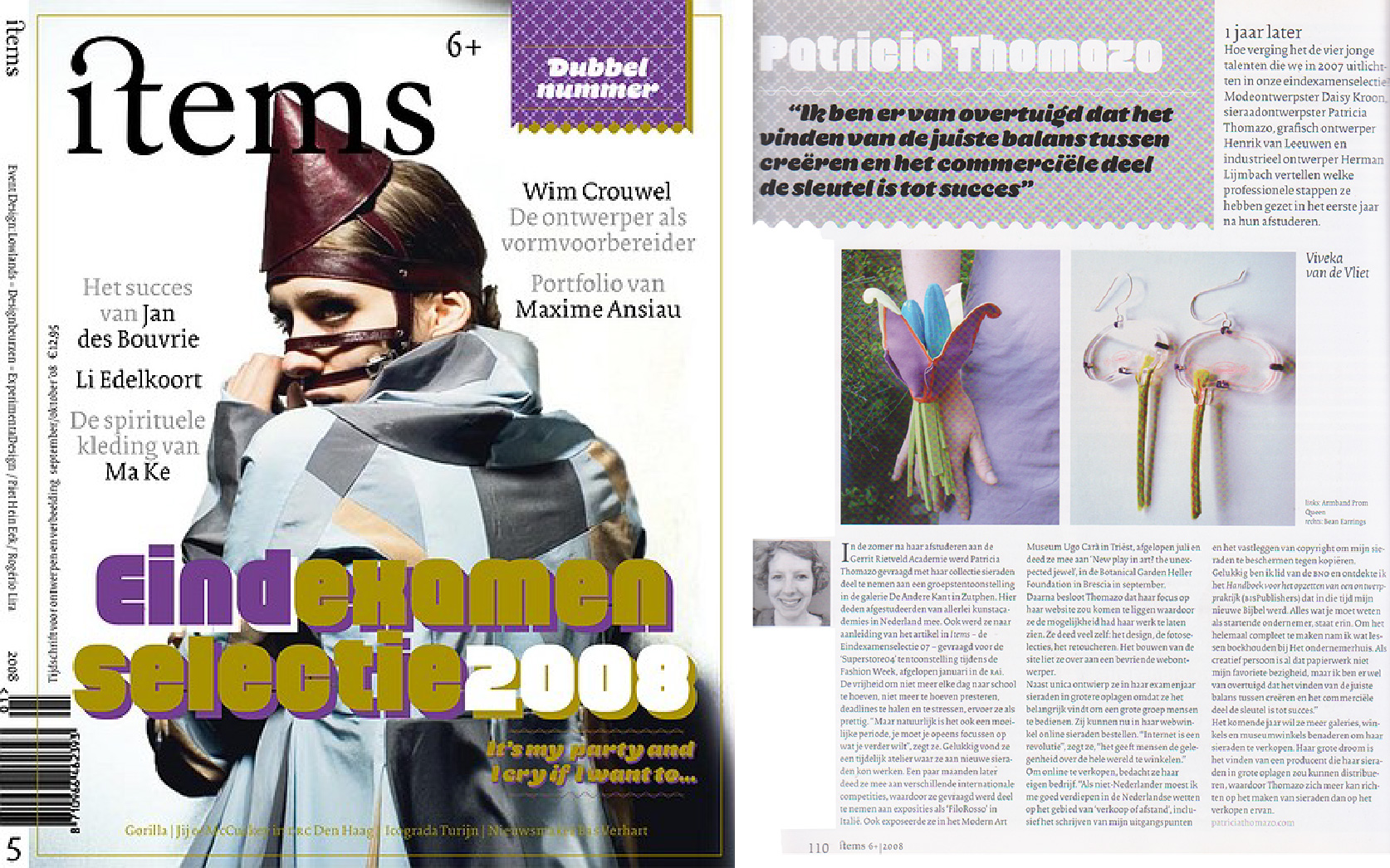items magazine, follow up interview of Patricia Thomazo's jewellery work