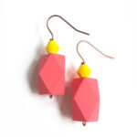 colorblock earrings coral