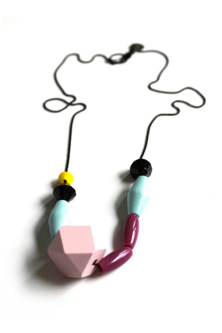 graphic, color block pastel necklace from Pop-a-porter