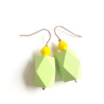 pastel green color block earrings