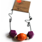 colorblock necklace orange and purple to add a pop of color to your outfit!