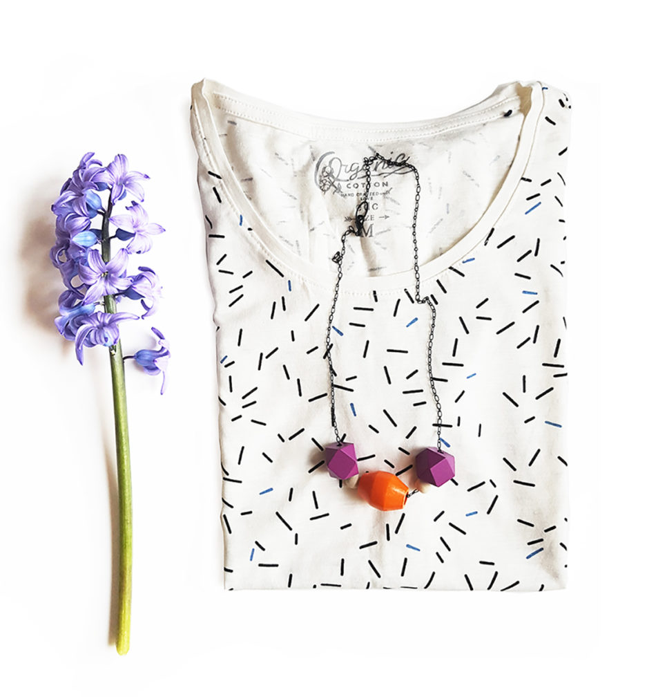 colorblock necklace orange and purple to add a pop of color to your outfit!