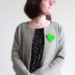 oversize heart brooch green