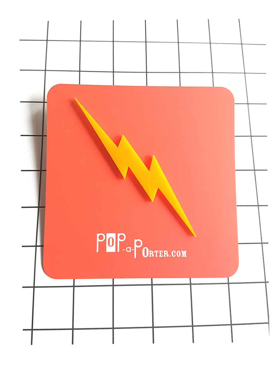 Plexiglas thunder brooch by pop-a-porter
