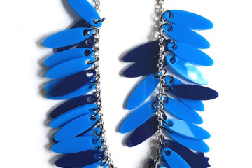 monochrome blue plexiglas necklace