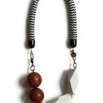 statement rope necklace grey