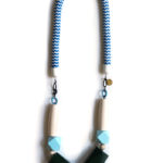 graphic green & blue beads rope necklace by Pop-a-porter
