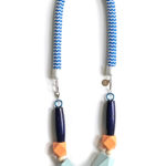 mint, peach & blue beads rope necklace by Pop-a-porter
