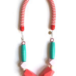 bold statement red rope necklace by Pop-a-porter