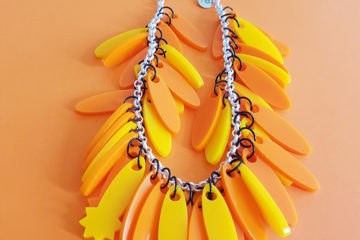 tangerine statement necklace