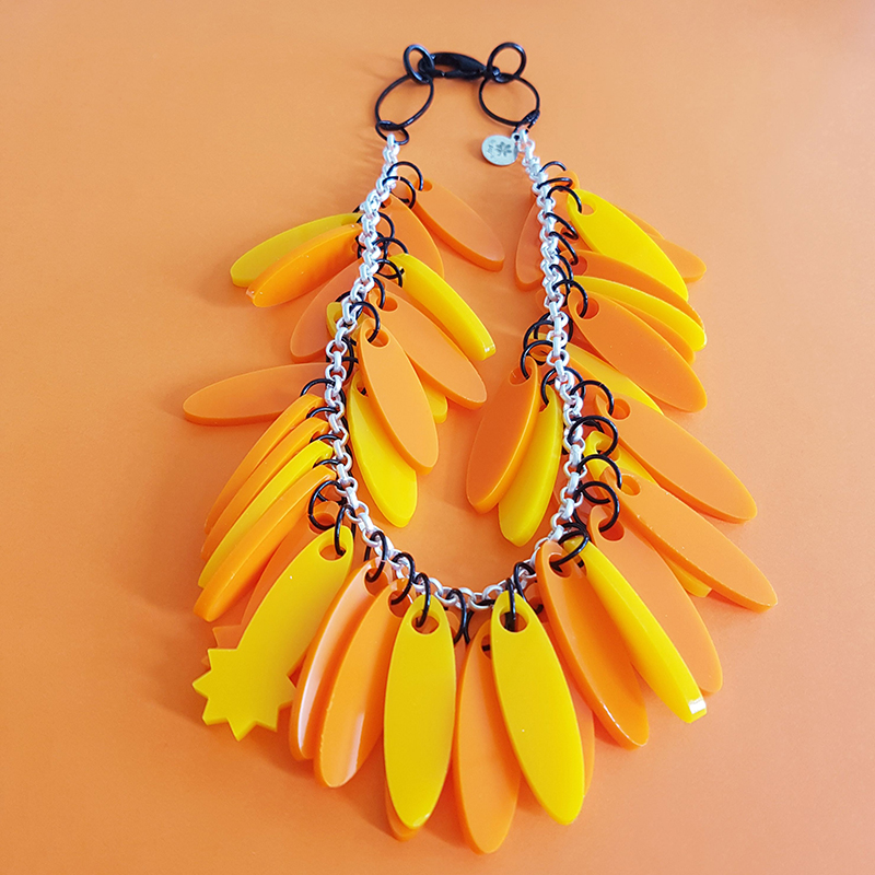 tangerine statement necklace
