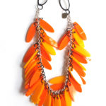 vibrant orange monochrome necklace