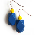 gentian blue color block earrings