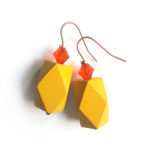 mustard & tangerine color block earrings