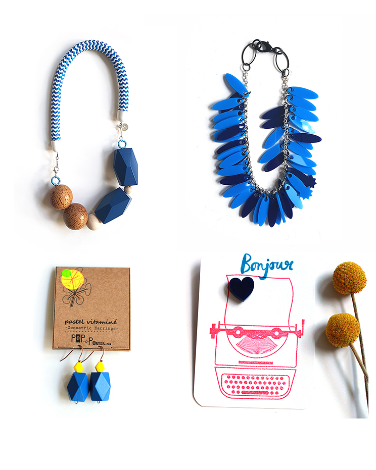 Blue jewelry designs to fight the winter blues // Wear color feel happy!