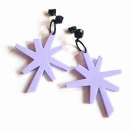 trendy pastel lilac vintage star pendant earrings by Pop-a-porter