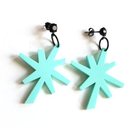 trendy pastel turquoise vintage star pendant earrings by Pop-a-porter