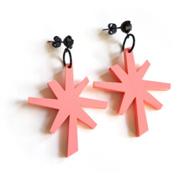 pink vintage star pendant earrings by Pop-a-porter