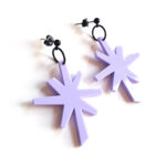 trendy pastel lilac vintage star pendant earrings by Pop-a-porter