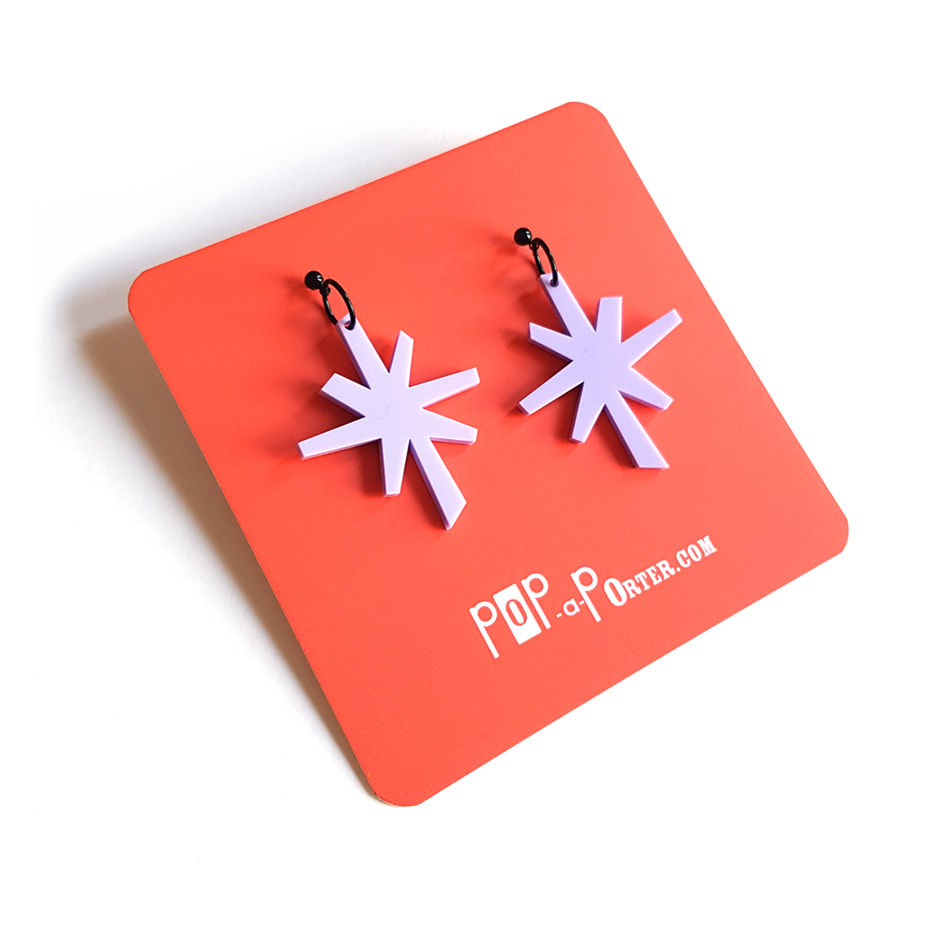 trendy pastel lilac vintage star pendant earrings by Pop-a-porter