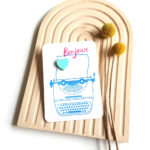 plexiglass heart brooch turquoise