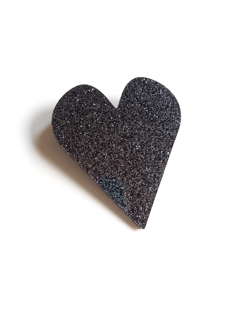 glittery heart brooch for all your festive gatherings
