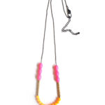 graphic necklace with pink & fluorescentbeads by pop-a-porter
