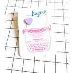 Plexiglass lilac heart brooch by Pop-a-porter