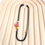 graphic black with colorful beads bracelet by Pop-a-porter