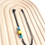 graphic black with colorful beads bracelet by Pop-a-porter