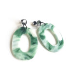 green marble pendant earrings by Pop-a-porter
