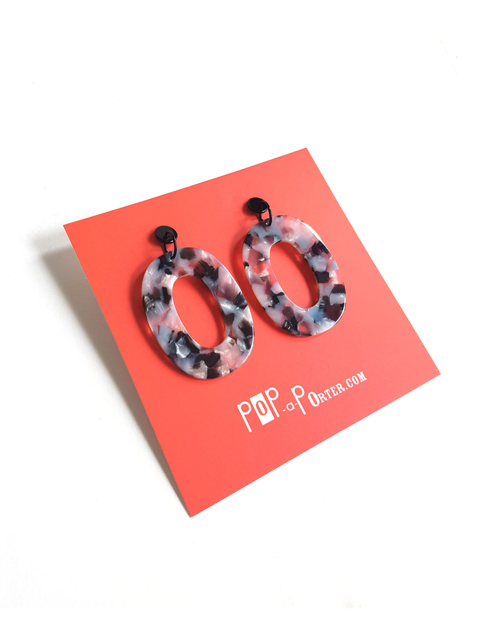tortoiseshell inspired resin pendant earring by Pop-a-porter