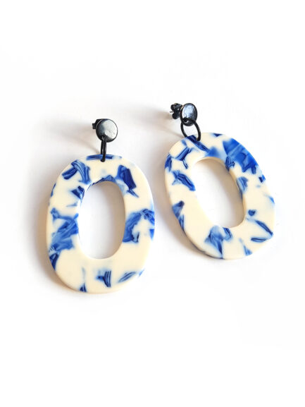 blue marble pendant earrings by Pop-a-porter