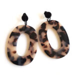 graphic tortoise beige pendant earrings by Pop-a-porter