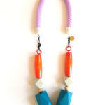 bold & graphic wooden beads rope statement necklace by Pop-a-porter