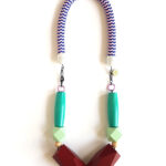 bold & graphic wooden beads rope statement necklace by Pop-a-porter