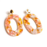 golden pink and honey pendant earrings by Pop-a-porter