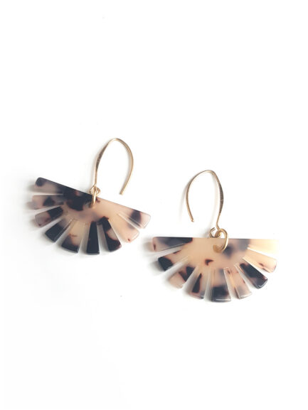 sunshine tortoiseshell beige pendant earrings by pop-a-porter