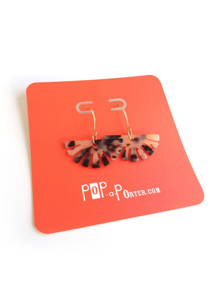 sunshine tortoiseshell beige pendant earrings by pop-a-porter