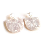 pearly white pendant acetate earrings by pop-a-porter