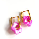 golden creoles flower marble magenta by Pop-a-porter