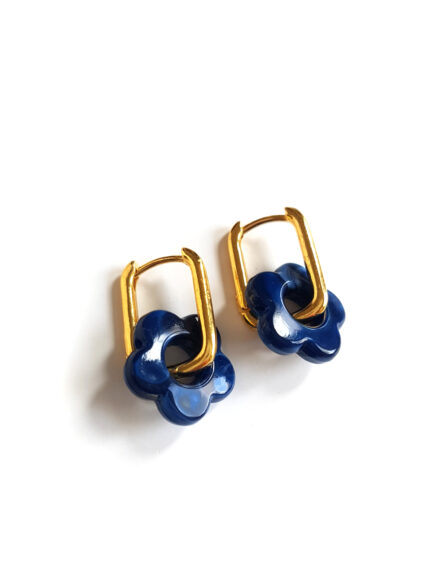 night blue golden creoles flower by Pop-a-porter